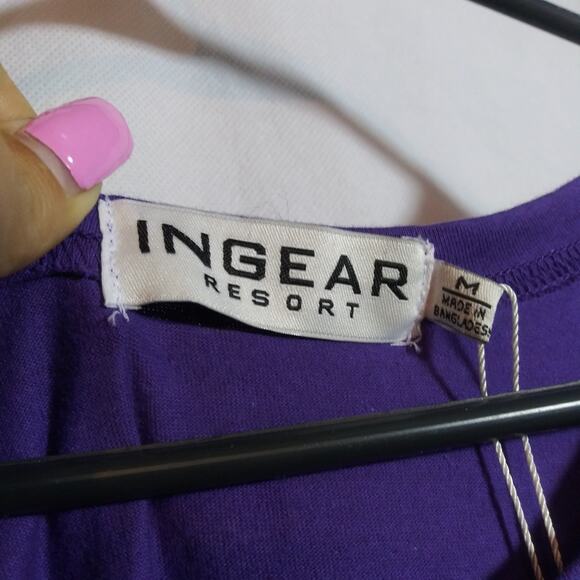 Ingear Cotton Dress Beach Casual Tank Summer Purple Sleeveless Sundress Size M - Picture 5 of 10